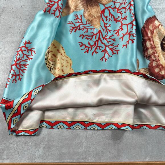 Weezel London silk sleeveless dress sea shell and starfish print mini dress - Picture 6 of 9